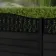 LuxeLine® Classic Curve Top Floral Design Screen with Black Composite Fence Panels & Aluminium Post 90cm