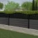 LuxeLine® Classic Curve Top Floral Design Screen with Dark Grey Composite Fence Panels & Aluminium Post 90cm