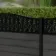 LuxeLine® Classic Curve Top Floral Design Screen with Dark Grey Composite Fence Panels & Aluminium Post 90cm