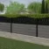 LuxeLine® Classic Curve Top Floral Design Screen with Light Grey Composite Fence Panels & Aluminium Post 90cm