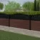 LuxeLine® Classic Curve Top Floral Design Screen with Walnut Composite Fence Panels & Aluminium Post 90cm