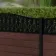 LuxeLine® Classic Curve Top Floral Design Screen with Walnut Composite Fence Panels & Aluminium Post 90cm