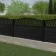LuxeLine® Classic Curve Top Geometric Design Screen with Black Composite Fence Panels & Aluminium Post 90cm