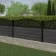 LuxeLine® Classic Curve Top Geometric Design Screen with Dark Grey Composite Fence Panels & Aluminium Post 90cm