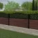 LuxeLine® Classic Curve Top Geometric Design Screen with Walnut Composite Fence Panels & Aluminium Post 90cm