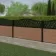 LuxeLine® Classic Curve Top Geometric Design Screen with Teak Composite Fence Panels & Aluminium Post 90cm