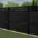 LuxeLine® Classic Straight Top Lattice Design Screen with Black Composite Fence Panels & Aluminium Post 180cm