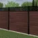 LuxeLine® Classic Straight Top Lattice Design Screen with Walnut Composite Fence Panels & Aluminium Post 180cm