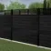 LuxeLine® Classic Straight Top Slat Design Screen with Black Composite Fence Panels & Aluminium Post 180cm