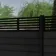 LuxeLine® Classic Straight Top Slat Design Screen with Black Composite Fence Panels & Aluminium Post 180cm