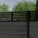 LuxeLine® Classic Straight Top Slat Design Screen with Dark Grey Composite Fence Panels & Aluminium Post 180cm