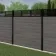 LuxeLine® Classic Straight Top Slat Design Screen with Light Grey Composite Fence Panels & Aluminium Post 180cm