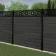 LuxeLine® Classic Straight Top Moroccan Design Screen with Dark Grey Composite Fence Panels & Aluminium Post 180cm
