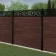 LuxeLine® Classic Straight Top Moroccan Design Screen with Walnut Composite Fence Panels & Aluminium Post 180cm