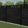 LuxeLine® Classic Straight Top Jungle Design Screen with Black Composite Fence Panels & Aluminium Post 180cm