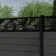 LuxeLine® Classic Straight Top Jungle Design Screen with Dark Grey Composite Fence Panels & Aluminium Post 180cm