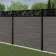 LuxeLine® Classic Straight Top Jungle Design Screen with Light Grey Composite Fence Panels & Aluminium Post 180cm