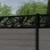 LuxeLine® Classic Straight Top Jungle Design Screen with Light Grey Composite Fence Panels & Aluminium Post 180cm