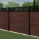 LuxeLine® Classic Straight Top Jungle Design Screen with Walnut Composite Fence Panels & Aluminium Post 180cm