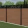 LuxeLine® Classic Straight Top Jungle Design Screen with Teak Composite Fence Panels & Aluminium Post 180cm