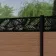 LuxeLine® Classic Straight Top Jungle Design Screen with Teak Composite Fence Panels & Aluminium Post 180cm