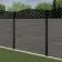 LuxeLine® Classic Curve Top Lattice Design Screen with Light Grey Composite Fence Panels & Aluminium Post 180cm