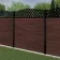 LuxeLine® Classic Curve Top Lattice Design Screen with Walnut Composite Fence Panels & Aluminium Post 180cm