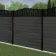 LuxeLine® Classic Curve Top Floral Design Screen with Dark Grey Composite Fence Panels & Aluminium Post 180cm