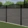 LuxeLine® Classic Curve Top Geometric Design Screen with Light Grey Composite Fence Panels & Aluminium Post 180cm