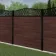 LuxeLine® Classic Curve Top Geometric Design Screen with Walnut Composite Fence Panels & Aluminium Post 180cm