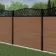 LuxeLine® Classic Curve Top Geometric Design Screen with Teak Composite Fence Panels & Aluminium Post 180cm