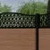 LuxeLine® Classic Curve Top Geometric Design Screen with Teak Composite Fence Panels & Aluminium Post 180cm