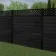 LuxeLine® Classic Straight Top Lattice Design Screen with Black Composite Fence Panels & Buried Aluminium Post 180cm