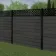 LuxeLine® Classic Straight Top Lattice Design Screen with Dark Grey Composite Fence Panels & Buried Aluminium Post 180cm