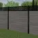 LuxeLine® Classic Straight Top Lattice Design Screen with Light Grey Composite Fence Panels & Buried Aluminium Post 180cm
