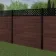 LuxeLine® Classic Straight Top Lattice Design Screen with Walnut Composite Fence Panels & Buried Aluminium Post 180cm