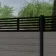 LuxeLine® Classic Straight Top Slat Design Screen with Light Grey Composite Fence Panels & Buried Aluminium Post 180cm