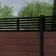 LuxeLine® Classic Straight Top Slat Design Screen with Walnut Composite Fence Panels & Buried Aluminium Post 180cm