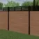LuxeLine® Classic Straight Top Slat Design Screen with Teak Composite Fence Panels & Buried Aluminium Post 180cm