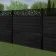 LuxeLine® Classic Straight Top Moroccan Design Screen with Black Composite Fence Panels & Buried Aluminium Post 180cm