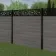 LuxeLine® Classic Straight Top Moroccan Design Screen with Light Grey Composite Fence Panels & Buried Aluminium Post 180cm