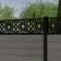 LuxeLine® Classic Straight Top Moroccan Design Screen with Light Grey Composite Fence Panels & Buried Aluminium Post 180cm