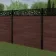 LuxeLine® Classic Straight Top Moroccan Design Screen with Walnut Composite Fence Panels & Buried Aluminium Post 180cm