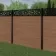 LuxeLine® Classic Straight Top Moroccan Design Screen with Teak Composite Fence Panels & Buried Aluminium Post 180cm