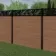 LuxeLine® Classic Straight Top Jungle Design Screen with Teak Composite Fence Panels & Buried Aluminium Post 180cm