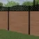 LuxeLine® Classic Curve Top Lattice Design Screen with Teak Composite Fence Panels & Buried Aluminium Post 180cm