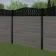 LuxeLine® Classic Curve Top Floral Design Screen with Light Grey Composite Fence Panels & Buried Aluminium Post 180cm
