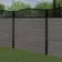 LuxeLine® Classic Curve Top Geometric Design Screen with Light Grey Composite Fence Panels & Buried Aluminium Post 180cm