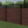 LuxeLine® Classic Curve Top Geometric Design Screen with Walnut Composite Fence Panels & Buried Aluminium Post 180cm