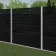 LuxeLine® Classic Straight Top Lattice Design Screen with Black Composite Fence Panels & Concrete Post